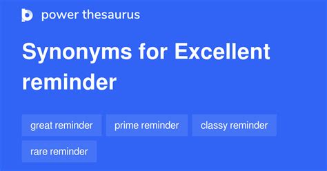 reminder synonym thesaurus